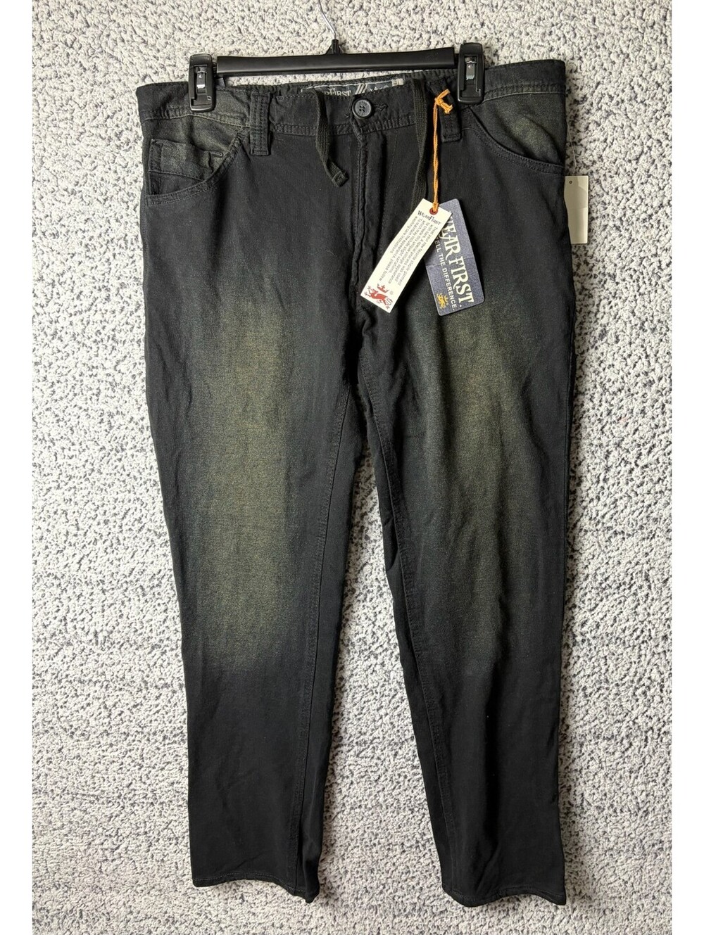 WearFirst Mens Jeans 32x30 Black Wash Straight Leg 100% Cotton NWT